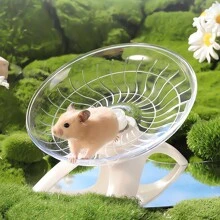 1件，仓鼠飞盘跑轮金熊飞盘，小宠物透明跑盘静音运动转盘飞轮玩具 - 彩色 - 查看 2