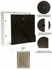 8x8 Zoll 3D Ausstellungsbox mit Buchstaben Aufklebern, geeignet für Souvenirs, Babysachen, Hochzeitserinnerungen, Basteleien, Tickets und Fotos, Geburtstags- und Abschlussgeschenke - Weiss - Übersicht 4