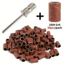 50pcs/100pcs Vibrant Orange-Red Nail Sanding Bands - Electric Drill Compatible, Sand Grit Material, Polyester Construction, Ideal For Wood, Carving, And Nail Grinding - Perfect For Manicure And Polishing Milling Machine Accessories - Multicolor - View 12