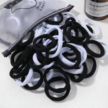 30/50 stuks effen gekleurde grote rubberen paardenstaarthouder voor dames, elastiekjes voor hoofddeksels, elastische haarbanden, Koreaanse haaraccessoires, ornamenten, haarelastiekjes, haarelastiekjes, haarkoord