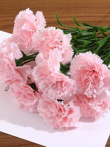 1支仿康乃馨，客廳桌上花卉擺設，老師仿真節慶婚禮室外活動拍攝道具，陪伴禮品人工假花裝飾，家居裝飾，學校用品 - 彩色 - 查看 11