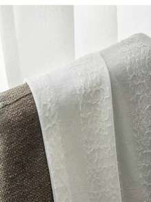 1pc 2024 New Style Crinkled Double Layer Fabric Romantic Sheer Curtain With Frosted Bubble Effect, Suitable For Bedroom Window, Daughter's Room, Living Room Privacy Sheer Curtain - White - View 3