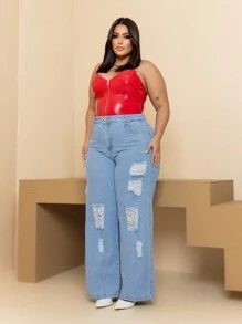 Plus Size Jeans - Rửa nhẹ - Xem 3