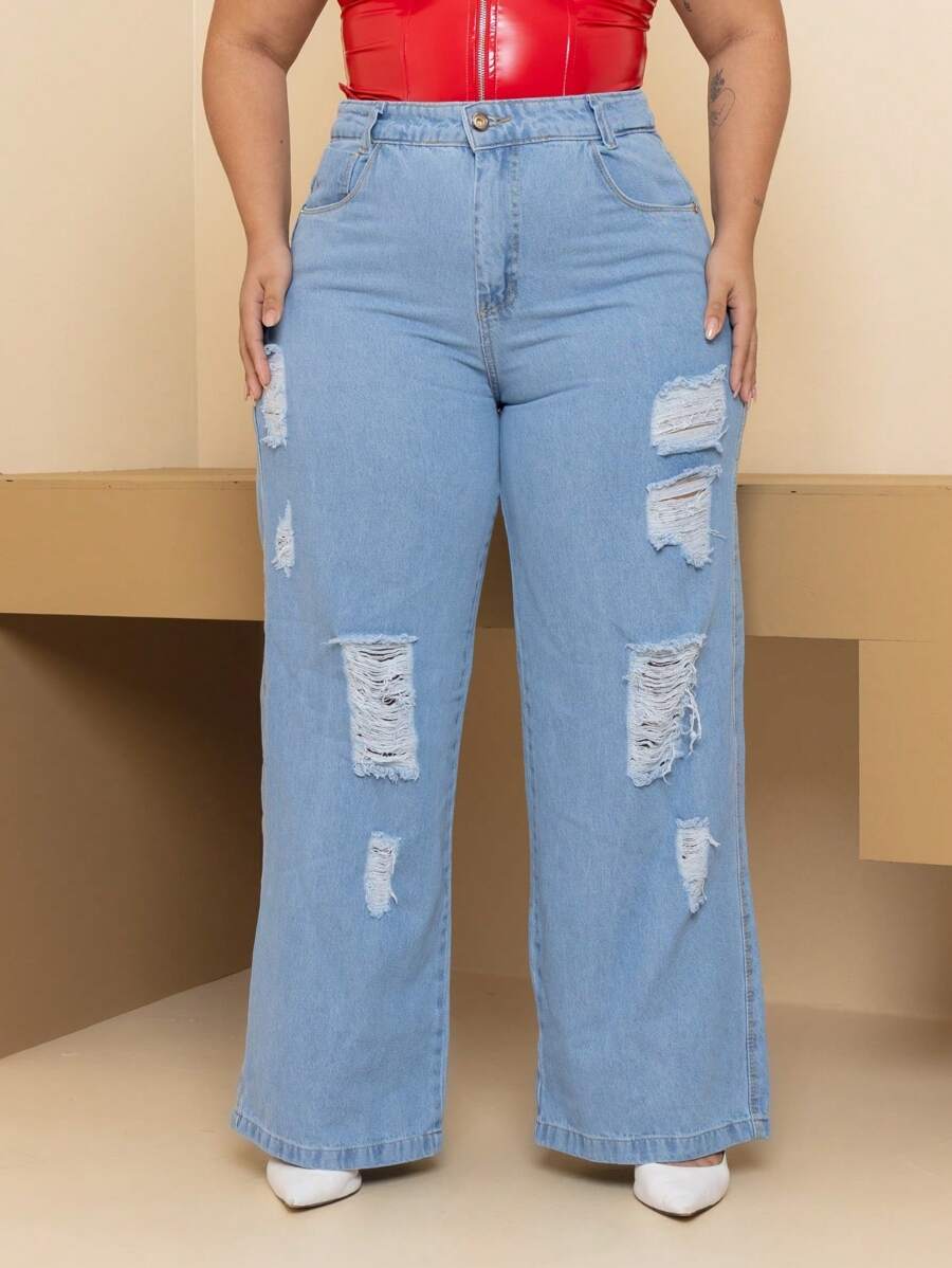 Plus Size Jeans - Rửa nhẹ - Xem 1