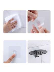 1pc Wall Mounted Soap Dish Home Bathroom Decor Fall Decor Back To School - Black - View 4