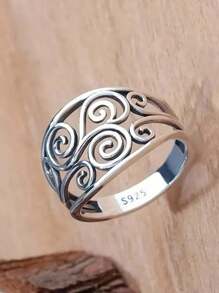 1入組S925純銀時尚女戒指，婚禮珠寶首飾 - 1# - 查看 2