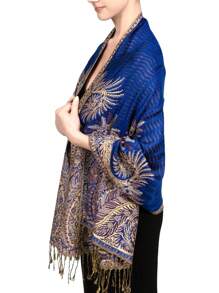 FADZOYLE 1 件女士海滩配饰奢华双层提花大佩斯利羊绒披肩围巾海滩罩衫纱笼羊绒手感狂野柔软丝滑双面围巾流苏日常生活晚礼服旅游办公室婚礼和礼品配饰女士