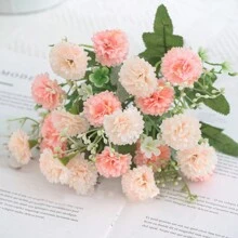 1PC Artificial Flowers Carnation Silk Daisy Bouquets Hydrangea For Autumn Ations Wedding Vase For Home Dining Room Bedroom Decorations, Festival Birthday Party Accessories, Wedding Venue Background Decorations Home Decor Christmas Decorations Christmas - Carnation 1-multicolor - View 4