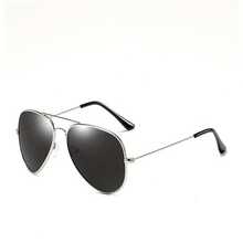 1 Pair Unisex Fashion Metal Oval Frame Casual Outdoor Fashion Glasses - 3025 Silver Black - View 6
