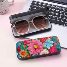 Customized 5D Diamond Painting Glasses Box, Purely Handmade Crystal Rhinestone DIY Sun Glasses Storage Box - Multicolor - View 2