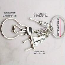 1pc Screwdriver, Light Bulb, Electrician Maintenance Tool Keychain For Men, Backpack Pendant Accessories For Father Grandpa Car Accessories Bag Charm Backpack For School Letter