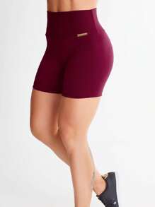 Plus Size Sports Shorts - 紫紅色 - 查看 2