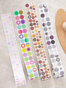 1 Roll Of Four Seasons Dot Pattern Self-Adhesive Tape Stickers, All-Match Simple Dot Theme Decoration Material For Journaling - Nature's Palette - View 2