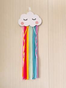 1PC Smiling Face Rainbow White Cloud Hanging Decor Small Home Decoration For Bedroom Hair Clip Storage Wall Decoration Hair Clips Makeup Organizer Valentine's Day Valentines - Multicolor - View 3