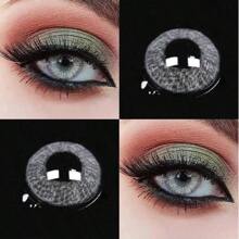 1 副灰色隐形眼镜眼妆美容年抛直径 14.5 毫米适合日常约会和夏季节日聚会和派对活动万圣节服装角色扮演