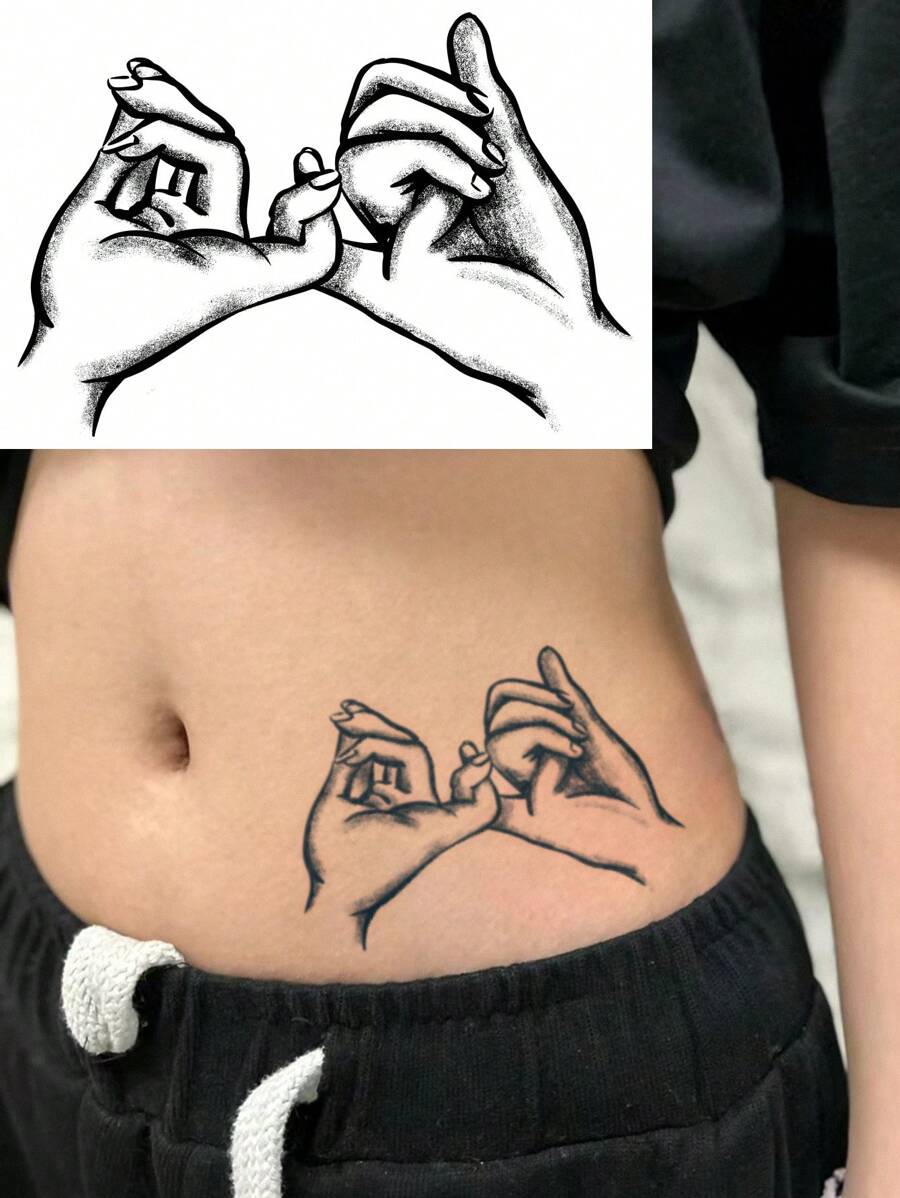 1pc Waterproof Temporary Tattoo Sticker, PVC Faux Tattoo Sticker With Unique Design, Suitable For Hands, Legs, Daily Activities, Bars, Cocktail Parties, Birthdays For Men And Women - Grey - View 1