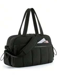 女士旅行行李袋，带湿袋 - 防水健身包、周末包和随身包，适用于运动锻炼、旅行储物袋、旅行装备、机场旅行用品、衣服行李袋、圣诞礼物创意、女士女孩、圣诞节礼物、送给妈妈的生日礼物、妈妈朋友、健身包、运动包、训练包、度假、节日、感恩节、感谢礼物 - 黑色 - 查看 2