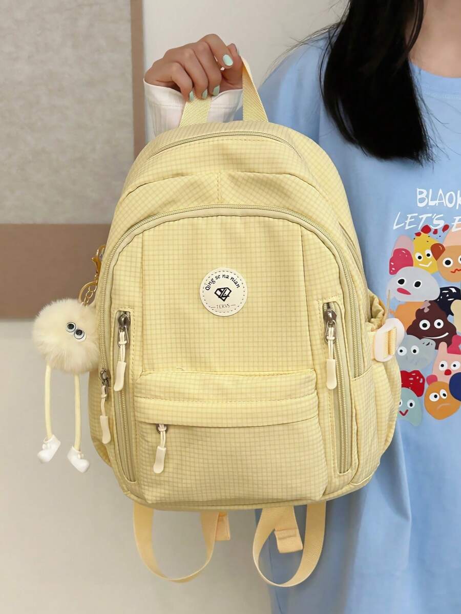 Cặp đi học cho nữ sinh tiểu học 2024 kiểu dáng mới dành cho nữ sinh, học sinh trung học cơ sở, học sinh trung học cơ sở, nam sinh, nhiều lớp, ba lô dung tích lớn - Màu vàng - Xem 1