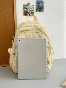 Cặp đi học cho nữ sinh tiểu học 2024 kiểu dáng mới dành cho nữ sinh, học sinh trung học cơ sở, học sinh trung học cơ sở, nam sinh, nhiều lớp, ba lô dung tích lớn - Màu vàng - Xem 7