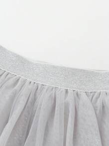 Balabala Young Girl Skirt Girls' Skirt Autumn Stylish Tulle Skirt Small Child Puff Skirt Sweet Delicate - Light Grey - View 6