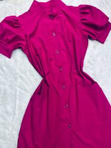Uniforme para lashista o manicura - Rosa Fucsia - Ver 3