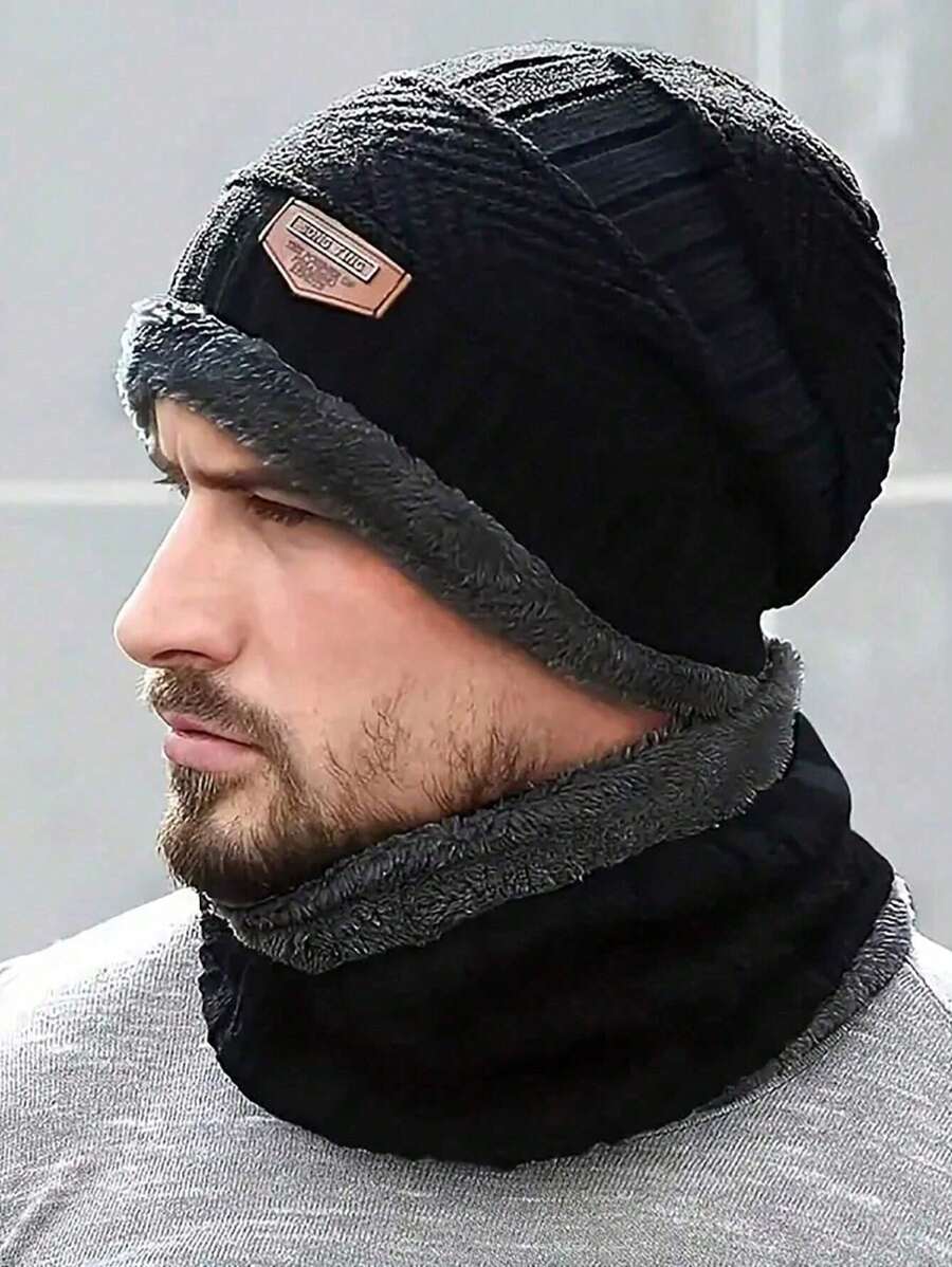 Men Hat Set - 黑色 - 查看 1