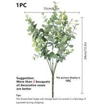 1 PIEZA Planta artificial de eucalipto de plástico Ramos de flores falsas para ramo de novia, para decoración de otoño en hogar, comedor, dormitorio, fiesta, cumpleaños, jardín exterior, San Valentín, regalo