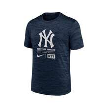 Nike 男款海军蓝纽约洋基队大号徽标 Velocity T 恤 - Navy - 查看 4