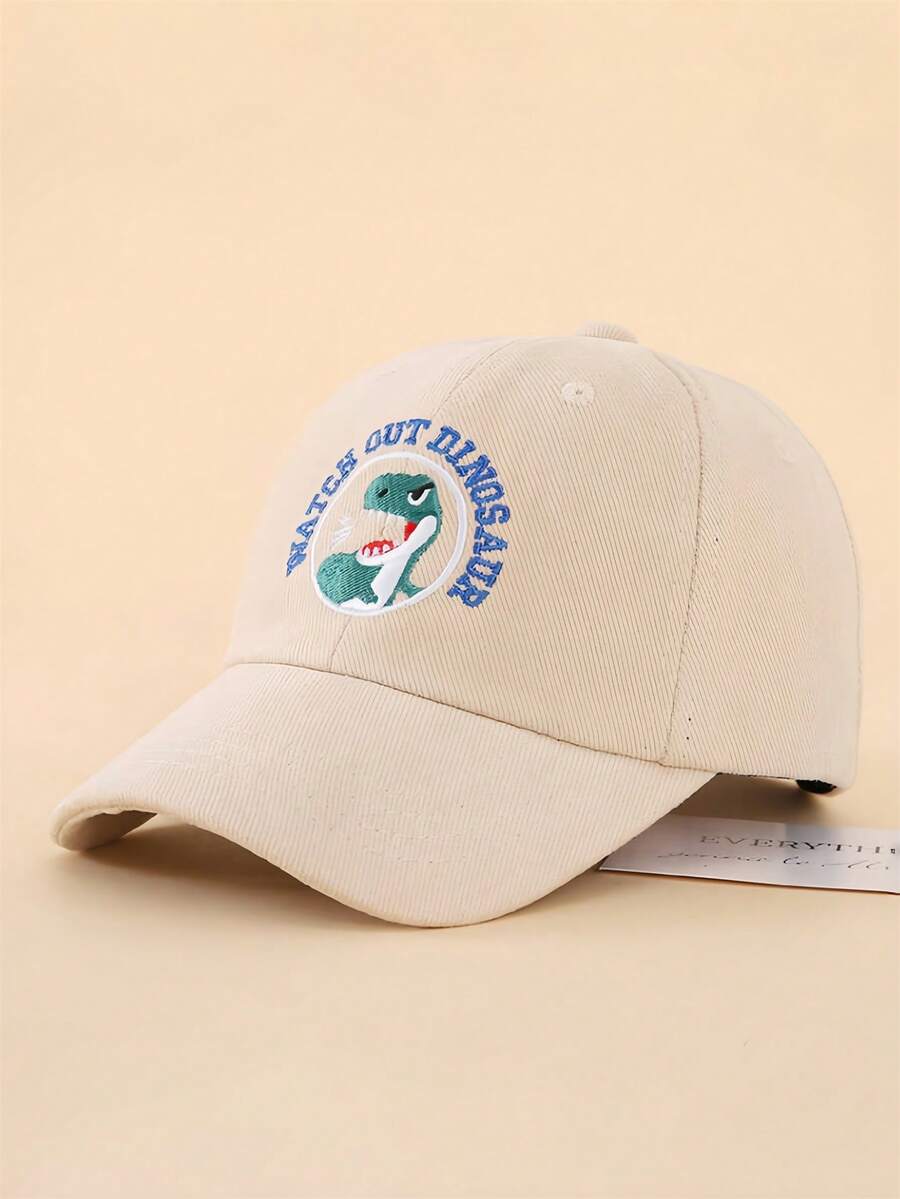 1入恐龍棒球帽，適用於戶外、騎行、運動等，適合2-8歲兒童 - 米色 - 查看 1