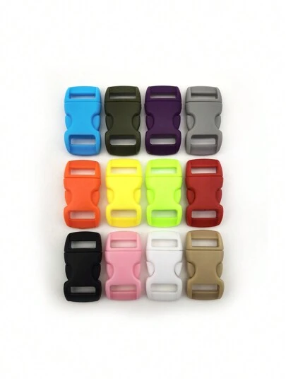 10pcs Plastic Side Release Buckles, Bent Ladderloc Buckles For 3/8''(10mm) Paracord Bracelet, DIY Pet Collar Belt Craft Making