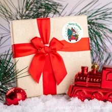 TYFYO 1 卷 500 张 1 英寸圣诞圣诞老人驯鹿贴纸，节日礼物不干胶标签，圣诞节 - 彩色 - 查看 6