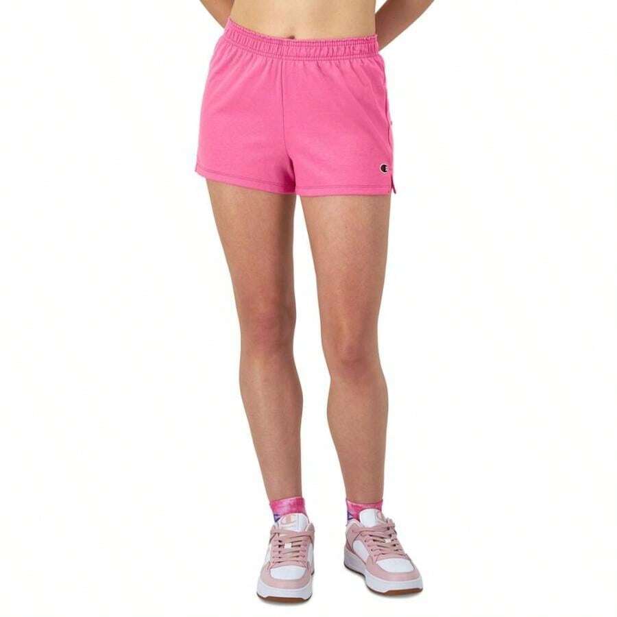 Champion Women's Cotton Practice Shorts - Bunga Phlox Merah Muda - View 1