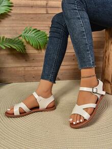 Sandalias ligeras cómodas y elegantes para mujer - Beis - Ver 6