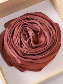 1 chiếc khăn trùm đầu Hồi giáo bằng vải satin trơn màu, có họa tiết. - Nhiều màu - Xem 11