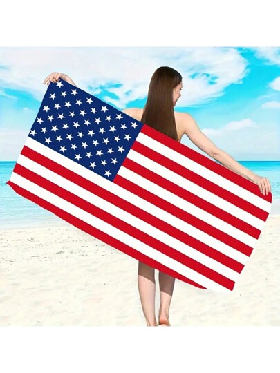 アメリカ国旗タオル ビーチタオル 速乾性ポリエステル製 軽量・吸水性