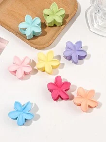 8pcs Summer Matte Flower Candy Colored Cute Small Hair Claw Clip, Bangs & Ponytail Hair Accessories,Flower Claw Valentine's Day Valentines Hair Clips Hair Jaw Clip Hair Clamps Hair Clutch Hair Catcher Clip Fall Winter For Vacation Outfits Woman