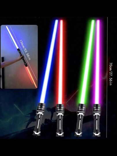 圣诞装饰 1 件随机颜色伸缩激光剑，二合一闪光和发光棒减压玩具（不含电池）部分零件颜色随机，死侍剑，游戏，Bayblade