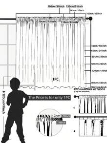 1片多色垂直條紋窗簾,北歐風格短纖維簾,適用於窗戶、櫥櫃、門、戶外 - 彩色 - 查看 3