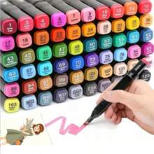 48 Colors Dual-Tip Art Marker Pens Set For Children's Drawing Toys, Ideal For Sketching And Alcohol-Based Marking, Suitable For Graffiti And Cartooning,Markers,Toys,Alcohol Markers,Markers,Alcohol Markers,Toys,Alcohol Pen,Color Marker Set,Coloring Pencils,Back To School