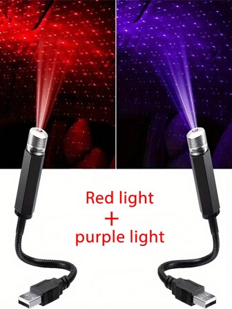 1pc Starry Sky Night Light, Romantic LED USB Galaxy Star Projector Lamp For Car Roof And Room Ceiling