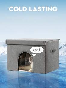 可摺疊鋁箔冰垫冷卻貓屋，50*40*35cm，適用於16kg以下的寵物，有三種顏色可選 - 彩色 - 查看 1