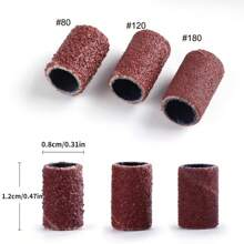 50pcs/100pcs Vibrant Orange-Red Nail Sanding Bands - Electric Drill Compatible, Sand Grit Material, Polyester Construction, Ideal For Wood, Carving, And Nail Grinding - Perfect For Manicure And Polishing Milling Machine Accessories - Multicolor - View 3