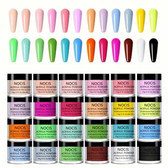 24 Colors Acrylic Nail Powder Set, Colored Acrylic Powder For Nails Art Design For 3D Manicure Extension Carving Gifts For Women And Girls