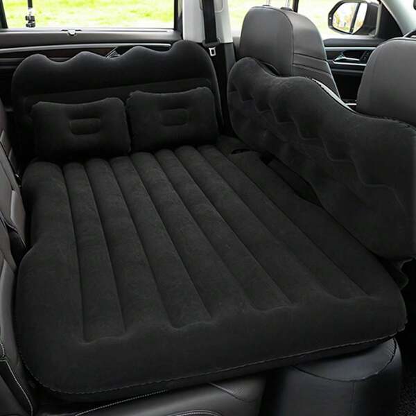 Car Inflatable Seat Cushion Car Inflatable Bed And Sofa Pillow Car Interior Rear Seat Kit Trunk Sleeping Mat Portable Foldable With Inflator Pump