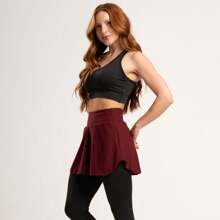 Women Sports Skirts & Skorts - 酒紅色 - 查看 3