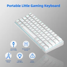 MageGee Star61 Mini 60% RGB Gaming Mechanical Keyboard 61 Keys Wired Hot-Swappable Multi-Device Gaming Keyboard With Customized Blue Whale Switch For Laptop Tablet Gamer
