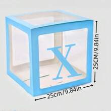 1 Balloon Box With 26 Letters For Color Selection, Used For DIY Custom Name, Birthday Party Background Decoration, Shower Decoration, Gender Display Decoration Blocks,Christmas - Blue - View 15