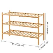 Bamboo Shoe Rack - Stackable Wood Shoe Shelf Organizer For Closet, Entryway, And Small Spaces - Multicolor - View 3