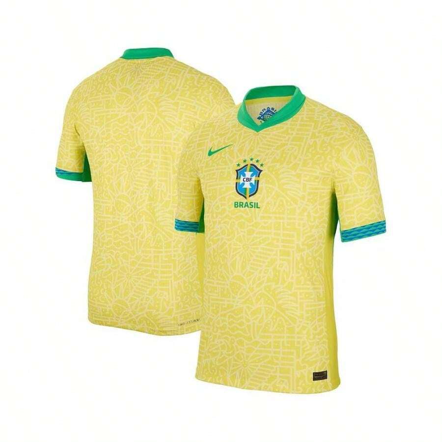 Nike 男款黄色巴西国家队 2024 年主场比赛正品球衣 - 黃色 - 查看 1