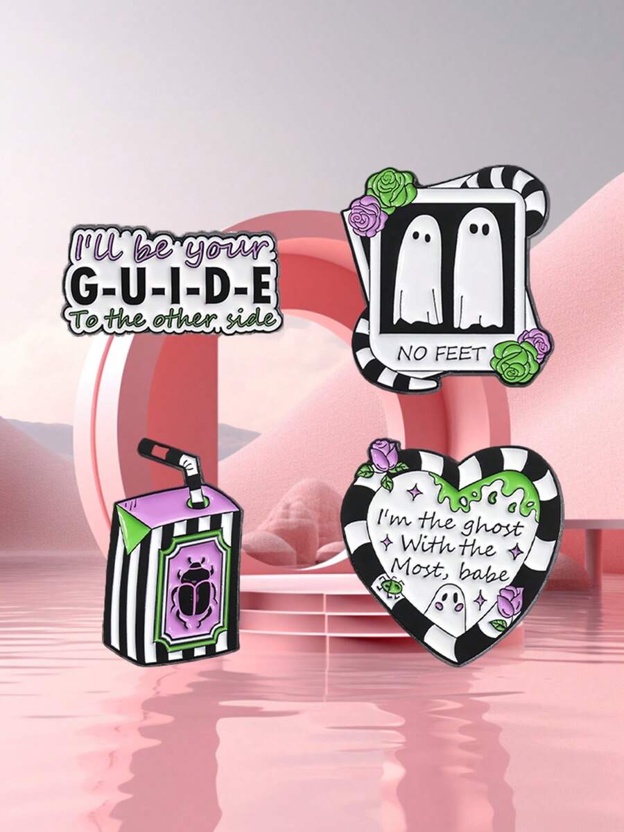 1pc, Halloween Zinc Alloy Cute Ghost Brooch, Fashionable And Exquisite Gift Badge Brooch, Suitable For Decorating Clothing, Bag Accessories Jewelry Costume Accessories Bag Charms Office Accessories